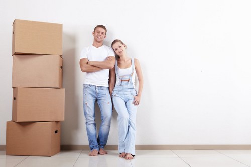 Moving van loading boxes for a UK man and van service