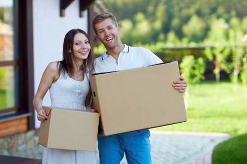 Packing desks and files for an office relocation