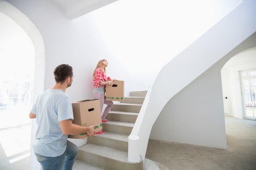 Moving team handling access challenges in a Highbury property
