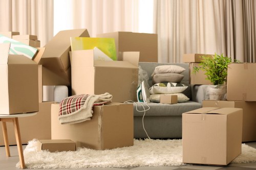Organised boxes and labelled rooms during a Highbury relocation