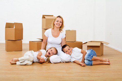 Local moving van helping with flat removals in Highbury
