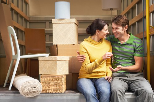 Loading furniture into a hired removal truck