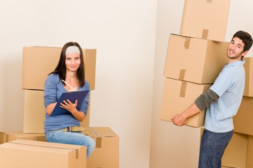 Loading household items into a van for a Highbury move