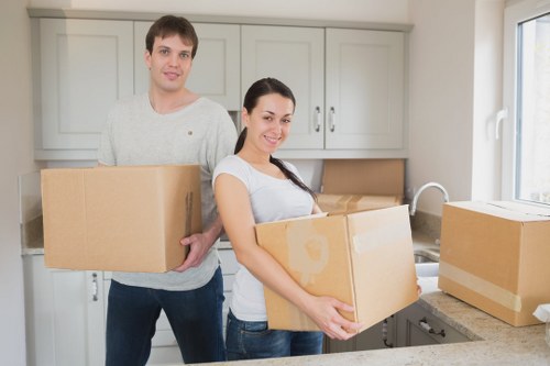 Residential furniture and boxes being moved in Highbury